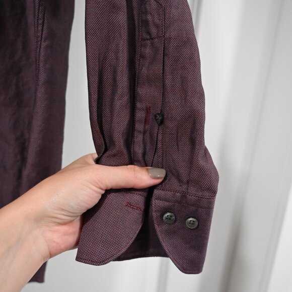 Stenströms Men's Twofold Super Cotton Purple Long Sleeve Button Down Size 41 - Picture 5 of 10